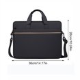thumbnail image 3 of Laptop Bag 15-16 Inch, ZZkhGO Lightweight Waterproof Laptop Tote for Business Travel, Polyester Casual Shoulder Bag with Shockproof Padding for Tablet Computer Office Commute, Black, 3 of 7