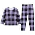 thumbnail image 1 of WEAIXIMIUNG Tout-Petits Enfants Bébés Garçons Filles Pyjamas à Carreaux Imprimés Manteaux d'Hiver Pantalons Ensembles Tenue 4-5 Ans, 1 of 3