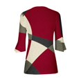 thumbnail image 5 of FAIWAD Women's 3/4 Sleeve Tunic Tops V Neck Button Down Tops Geometric Print Slim Pullover Tops, 5 of 5
