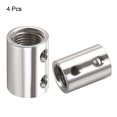 thumbnail image 3 of Unique Bargains Manchon de Filetage M10 M4 Connecteur de Tuyau Rond Écrou de Raccord Ton Argent 4 Pcs, 3 of 5