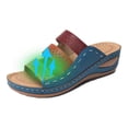 thumbnail image 4 of LSLJS Pantoufles Romaines Décontractées à Plateforme Colorblock pour Femmes Dames, Sandales Compensées Correctrices, Pantoufles pour Femmes, 4 of 7
