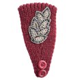 thumbnail image 5 of fastboy Crochet Headbands Winter Leaves Pattern with Rhinestones Elastic Head Protector Wide Warm Chunky Hair Accessories for Girls Purplish red, 5 of 5