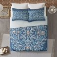 thumbnail image 2 of Madison Park Eden Ensemble de Housse de Couette Réversible Imprimée en Coton 3 Pcs Bleu Marine Très Grand/Cal Très Grand, 2 of 4