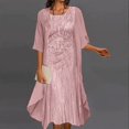 thumbnail image 2 of 2025 Robe Mi-Longue pour Femmes et Loisirs Élégante Imprimée en Chiffon Robes pour Femmes Décontractées Deux Pièces, 2 of 6