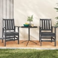 thumbnail image 2 of Gymax Patio Dining Chairs Set of 2 w/Wide Armrests Curved Seat Wood Grain for Backyard Gray, 2 of 7