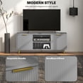 thumbnail image 4 of HOMCOM TV Stand with 2 Open Shelves and 2 Cabinets for 55 Inch TV, Grey, 4 of 10