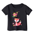 thumbnail image 1 of TZEWGL Hauts pour Enfants Imprimé Graphique Col Rond Manches Courtes Ample pour Filles Garçons Taille 3-4T, 1 of 4