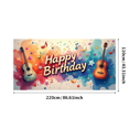 thumbnail image 1 of Musical Theme Happy Birthday Banner with Guitar and Notes Decorations Background Backdrop for Birthday Party Photography Props and Party Decor Supplies, 1 of 4