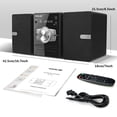 thumbnail image 3 of Home Stereo System with CD Player, FM Radio, Bluetooth, AUX in, USB in, Earphone Jack, Remote Control Included, 30W HiFi Shelf Stereo System, 3 of 8