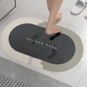 TOUMENY Super Absorbent Non Slip Bath Rug, Quick Dry Backing Washable Floor Mat, Perfect for Bathroom Shower Tub Front Safety