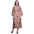 thumbnail image 1 of Bimba Peach Floral Daisy & Clematis Womens Robe Dressing Gown Long Bride Getting Ready Shirt Printed Bath Robe Girls X, 1 of 5