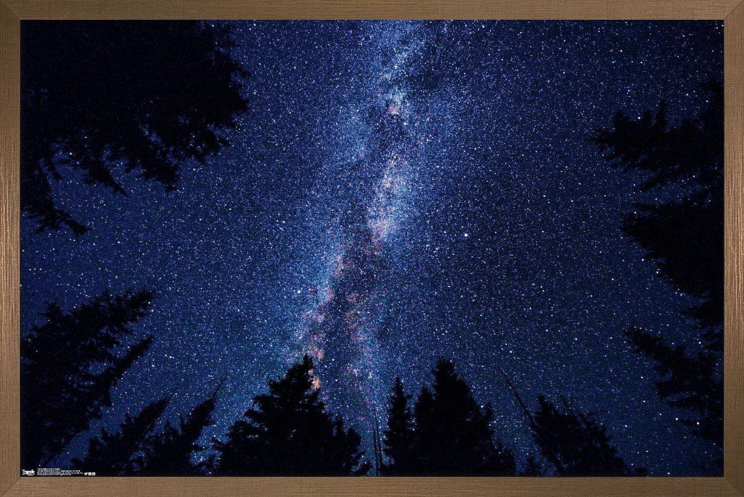 Milky Way At Night Wall Poster, 14.725" x 22.375" Framed