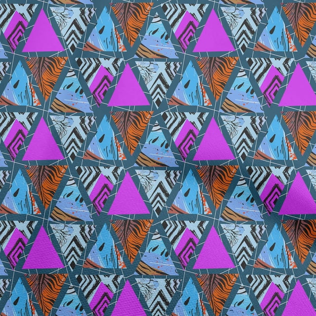 oneOone Tissu Polyester Spandex Violet Texture Géométrique Tropicale Tissu pour Robe Tissu Imprimé au Mètre 56 Pouces de Large