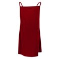 thumbnail image 4 of Leutsin Ladies V-neck Mid-Waist Loose Button Solid Color Sleeveless Suspender Dress, 4 of 5