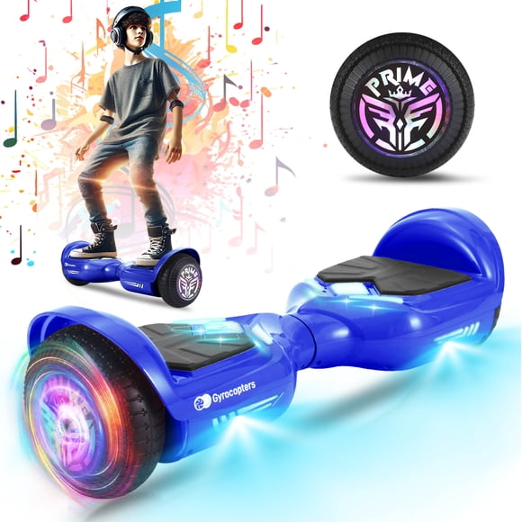 Gyrocopters Prime All New 2026 Hoverboard | Speed up to 15km/h | 6.5” wheels | 165 lbs weight capacity | UL2272 certified with Wireless Music Speaker (BLUE)