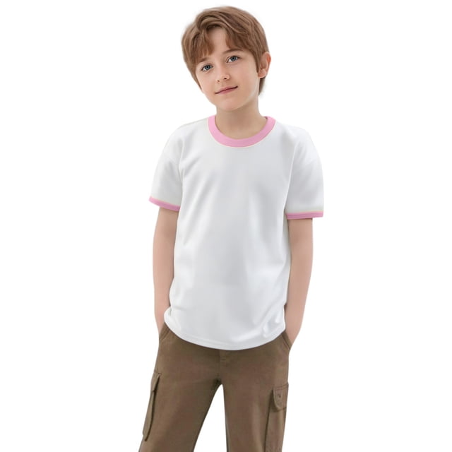 Hauts d'Été pour Filles, T-Shirts à Manches Courtes, Col Rond, Coupe Ample, Décontracté, Printemps, pour Garçons 5-6T