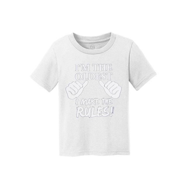 Je Suis le Plus Âgé, Je Fais les Règles T-Shirt en Coton pour Enfants - Blanc - Grand
