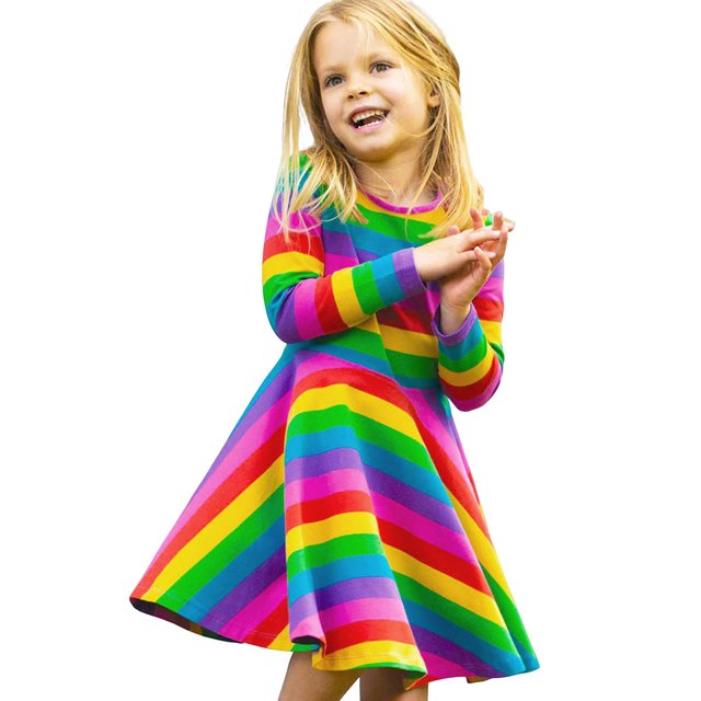 Cathalem Robes pour Filles Tunique Décontractée Tenue de Jeu Chemise Basique Robes de Fête en Rose, Taille 6a. la Robe Est Décrite comme Avant un Motif de Fleurs et des Manches Longues, Fabriquée en Tissu jersey de Coton Doux pour le Confort et la Durabilité. Convient aux Fêtes, au Port Quotidien Ou aux occasions Spéciales. Note : l'Image Montre une Fille Portant une Robe à Rayures Arc-en-Ciel, Ce Qui Différencie de la description du Produit.