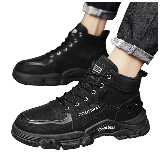 Mens Military Tacticle Mid Calf Combat Boots Non Slip Hiking Riding Work Ankle Booties for Outdoor Activities