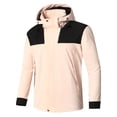 thumbnail image 1 of Pisexur Veste Coupe-Vent Homme Agencement de Couleurs Résistance à l'Eau Cordon Poches à Capuche Veste d'Extérieur Manteau Veste de Randonnée Homme Imperméable Manteau pour Homme, 1 of 4