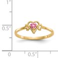 thumbnail image 2 of 14K Yellow Gold Pink Tourmaline Birthstone Heart Ring, 2 of 2