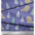 thumbnail image 3 of Soimoi Purple Velvet Fabric Bear & Tree Christmas Print Fabric by the Yard 58 Inch Wide, 3 of 3