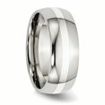 thumbnail image 4 of Incrustation en Acier Inoxydable en Argent Sterling 8mm Poli Bague 8 Taille, 4 of 6