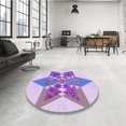 thumbnail image 4 of Ahgly Tapis d'Intérieur Lavable en Machine Carré Transitionnel Fleur Rose, 3 Pieds Carré, 4 of 7
