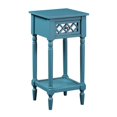 thumbnail image 3 of French Country Khloe Deluxe One-Drawer Accent Table with Shelf in Blue Wood, 3 of 9