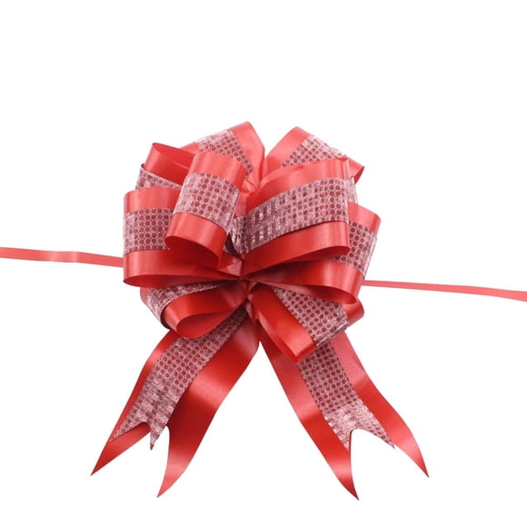 10pcs Bow Ribbon Gift Present Wrapping Tie Ribbon Bow for Wedding Birthday (Red)