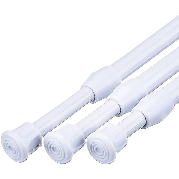3 Pcs Tringle à Rideaux Télescopique, Montage Sans Vis Ni Perçage, Barre de Fenêtre en Acier Inoxydable, pour Tringles d'Armoire de Fenêtre Tringle Tringle de Douche (Blanc 60 - 110 cm)