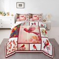 thumbnail image 2 of Erosebridal Red Hummingbird Bedding Toddler Comforter Set, Folwer Down Comforter, Patchwork Decor, Reversible 2-Piece, 2 of 7