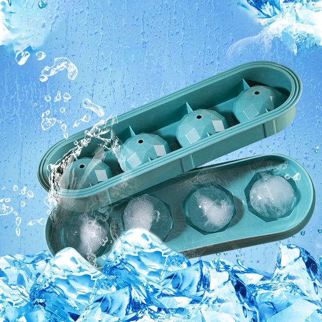 Oleegame 1PC Baby Popsicle Molds Flexible Ice Tray 4 Ice Molds For Freezer Easy Release Stackable Ice Trays For Cocktail 2PC Green