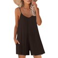 thumbnail image 1 of ORUYROP SNUGWIND Femmes Casual Sans Manches Sangle Lâches Combinaisons Réglables Stretch Shorts Romper avec Poches, 1 of 5