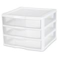 thumbnail image 2 of Sterilite Système de Rangement Empilable en Plastique Transparent, Petit, à 3 Tiroirs, (Lot de 6), 2 of 10