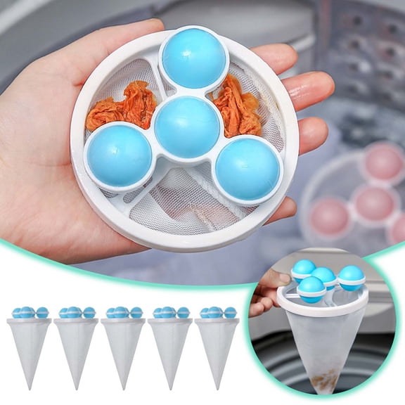 WIFKLSIIPG Filtre à Cheveux Flottant pour Enlever les Tamis 2024 Nouvelle Unité de Laine pour Laveuse avec Piège en Coton et Laine Filtre à Cheveux Réutilisable pour Laveuse Maille de Nettoyage 5 Pcs (Bleu)
