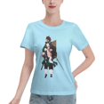 thumbnail image 1 of T-Shirt Basique à Manches Courtes pour Femmes Demon Slayer : Tanjirou et Nidouzi, 1 of 6