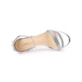 thumbnail image 4 of BLISSFUL STEP Women's Sandals Rhinestone Chunky Heel Ankle Strap Open Toe Party Shoes Silver 8.5, 4 of 8