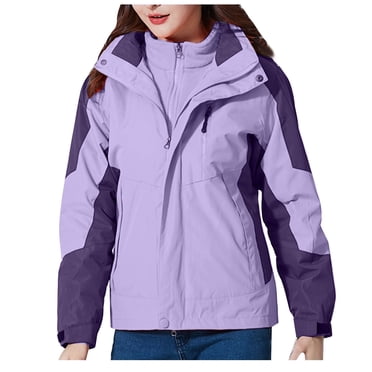 Pisexur Manteau Chaud pour Femmes Imperméable Manteau de Ski Coupe-Vent 3-en-1 Manteau d'Hiver Doublure en Molleton pour Pluie Neige Randonnée en Plein Air