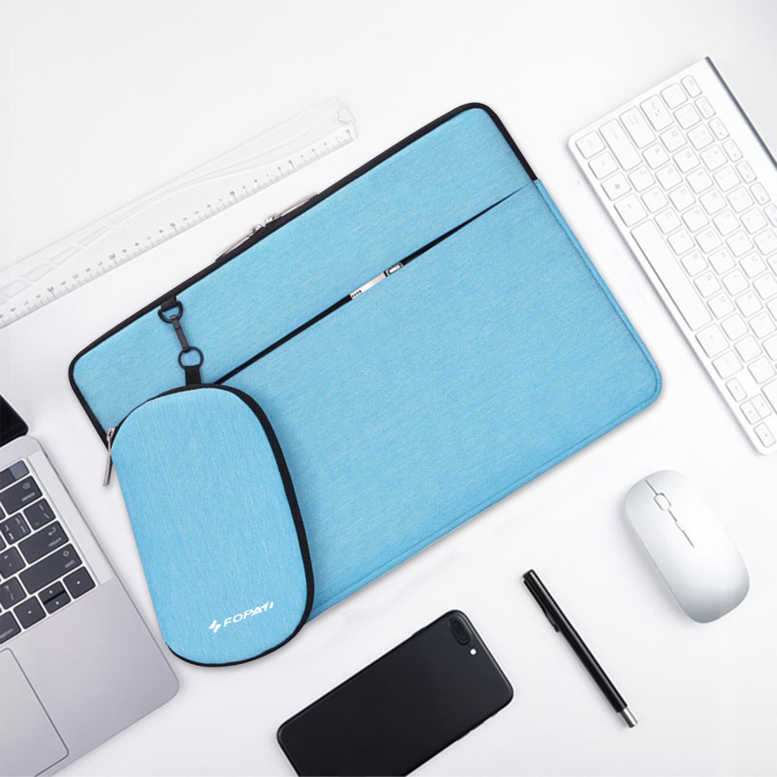 LSLJS Computer Bag Inner Bag 15.6 Inch Inner Bag Casual Men's And Women's Business Shoulder Bag Office Leisure Lightweight Laptop Bag Blue, Laptop Bags & Cases