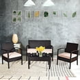 thumbnail image 2 of Costway 4PCS Patio Rattan Conversation Furniture Set Cushioned Seat Glass Table, 2 of 10