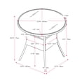 thumbnail image 2 of CorLiving Parksville Resin Wicker and Steel Round Outdoor Bistro Table with Glass Top and Flared Legs, Black, 2 of 7