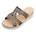 thumbnail image 1 of CHGBMOK Sandals Womens Large Size Plus-size Rhinestones Wear A Mop with Fishmouth Slippers Sizes 36-42, 1 of 7