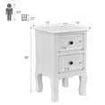 thumbnail image 2 of Costway Table de Nuit Blanche avec 2 Tiroirs de Rangement, Table d'Appoint en Bois, 2 of 9