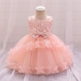 thumbnail image 2 of Robe pour Tout-Petit Bébé Sans Manches Nœud Papillon Robe de Danse Douce Robe de Fête Filles Rose 12-18 Mois, 2 of 7