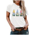 thumbnail image 1 of T-shirts d'Été Grande Taille pour Femmes, Pâques, Col Rond, Imprimé Nain, T-shirt Haut à Manches Courtes, Blouse Décontractée Ample, T-shirt à Col en V pour Femmes en Liquidation, 1 of 4