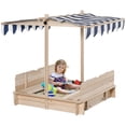 thumbnail image 1 of Outsunny Bac à Sable Couvert avec Couvercle et Auvent Ajustable pour Enfants, Naturel, 1 of 9