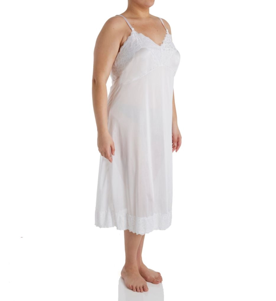 Women's Shadowline 1360 Plus Size Full Slip with Wide Lace (White 44)