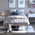 thumbnail image 3 of Gymax 14'' Wooden Platform Bed Frame, Queen, Natural, Strong Slat Support and Space-saving Design, 3 of 8