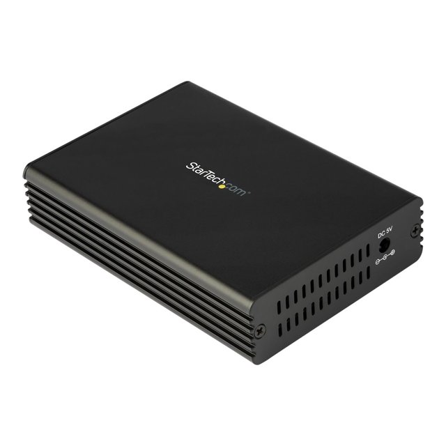 StarTech.com Convertisseur de Média Fibre Ethernet 10GbE pour Réseau 10Gbps 10GBASE-T SFP vers RJ45 Multigigabit Fibre Optique Mono Mode/multimode vers Ethernet Cuivre vers Pont Fibre, SMF/MMF - Convertisseur SFP vers RJ-45 (MCM10GSFP) - Convertisseur de Média Fibre - 10GbE - 10GBase-LR, 10GBase-SR, 10GBase-SR, 10gj-Base - RJ-F45